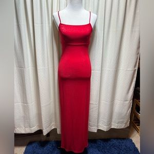 Red Sparkly Bodycon Backless Dress